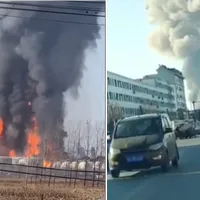 Explozie uriașă la o uzină chimică chineză. Doi oameni au murit și alți 12 sunt dispăruți - FOTO: Captura YouTube