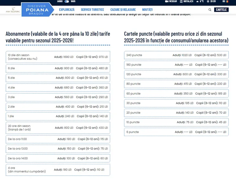 Tarife skipass Poiana Brasov 2025-2026 - Foto: discoverpoiana.ro