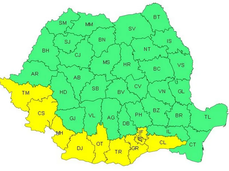 METEO Se mai „răcorește” în România. Doar Cod Galben de caniculă, în următoarele 2 zile - Foto: meteoromania.ro