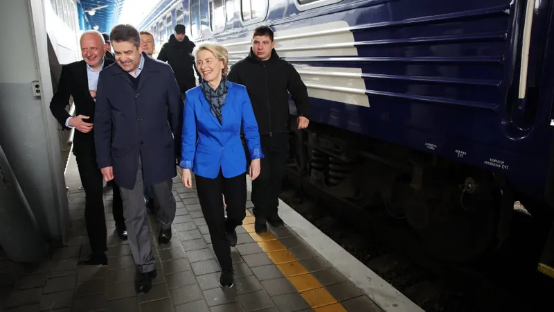Președintele Comisiei Europene, Ursula von der Leyen, sosește la Kiev de Ziua Europei - Foto: Twitter/ @vonderleyen