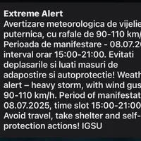 RO-ALERT în Cluj de furtuni puternice. Codul roșu vine cu rafale de vânt de 110 km/h - Foto: Screenshot