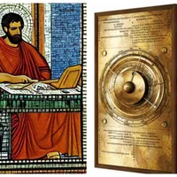 Stânga, un roman la computer (mozaic), dreapta dispozitivul de la Antikythera, reconstituit de oamenii de știință, imagine cu caracter ilustrativ - Foto; Colaj