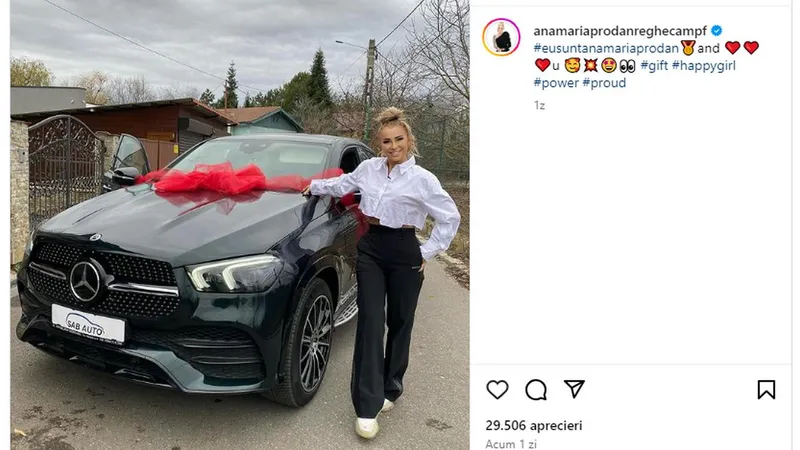 Anamaria Prodan, prietena interlopilor Beinur și Spoitoru, și-a luat „Merțan” de peste 100.000 € - Foto: Instagram/@anamariaprodanreghecampf
