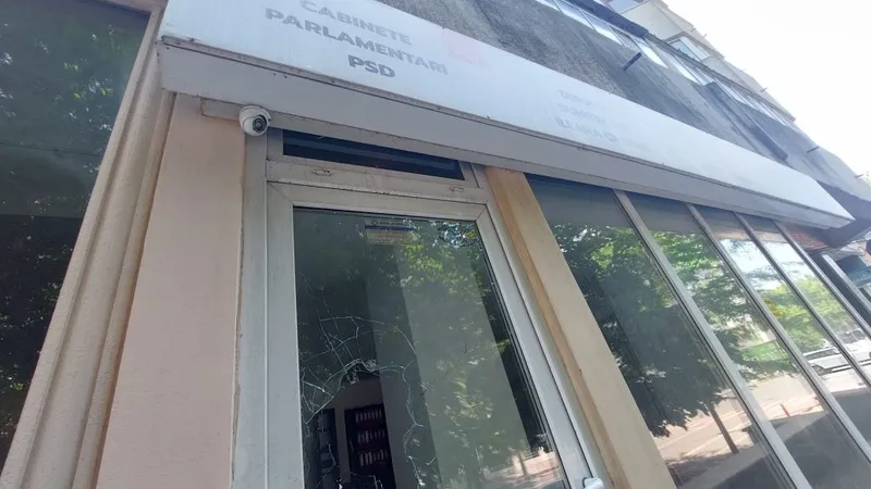 Sediu al PSD din Constanța, vadalizat. Autorii au lăsat un bilet: „Tăiați pensiile speciale” - Foto: focuspress.ro