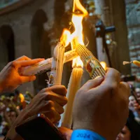 Cum apare Lumina de Paște în Biserica Sf. Mormânt - Foto: Profimedia Images (cu rol ilustrativ)