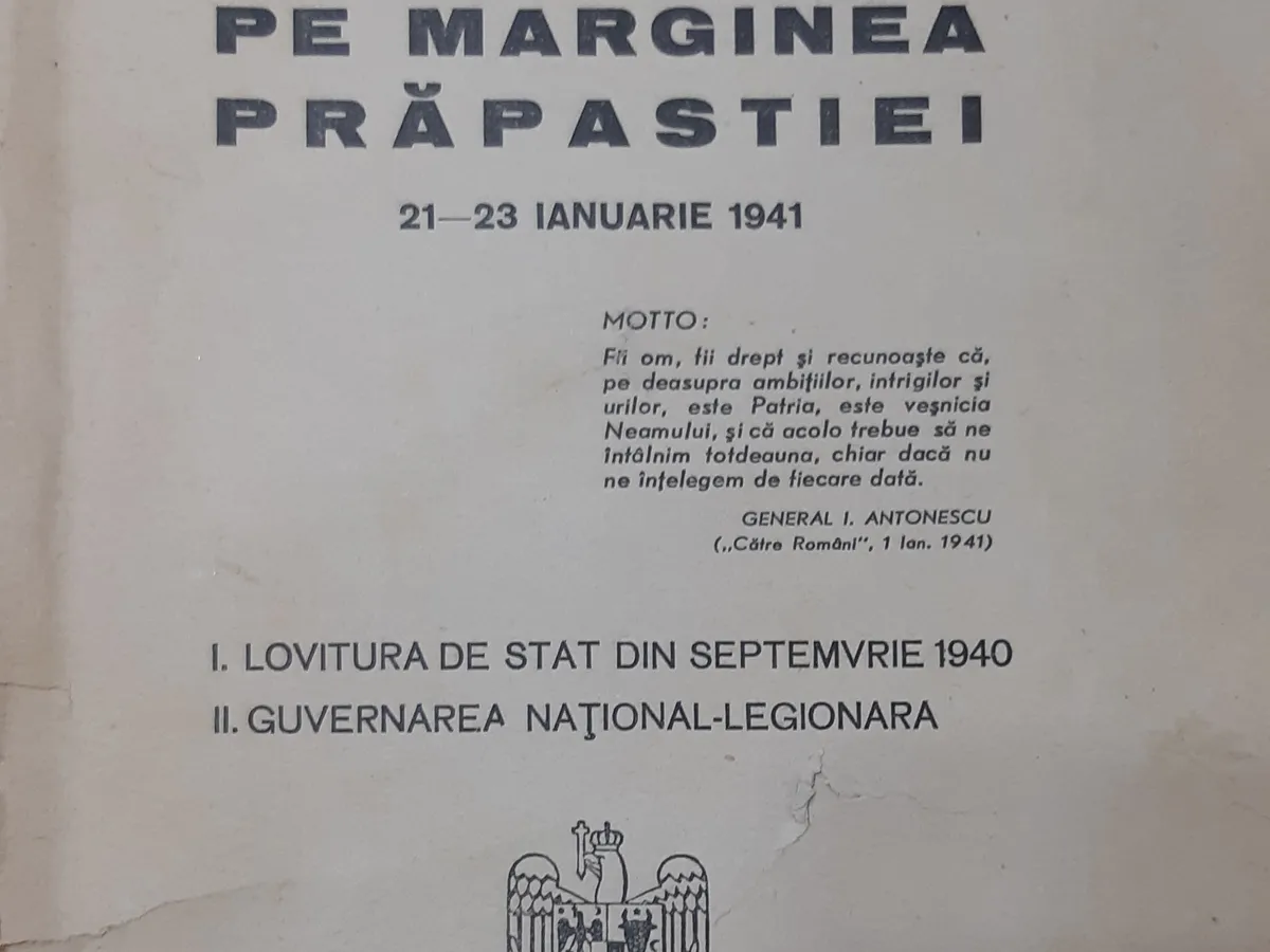 Pe marginea prăpastiei – raport al Președinției Consiliului de Miniștri din 1941