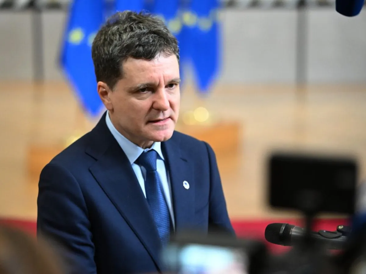 Preşedintele Nicuşor Dan vorbeşte cu mass-media, la venirea sa la summitul informal recent de la Bruxelles - Foto: Profimedia Images