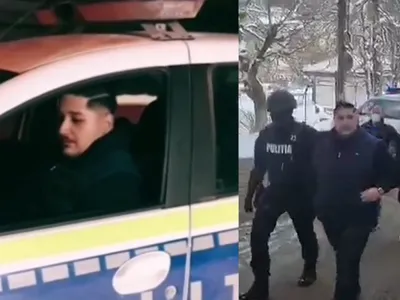 „Bombardier” cunoscut pe TikTok pentru clipuri cu manele, reținut după ce a condus mașina poliției./ Foto: observatornews.ro