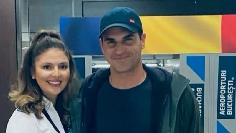 Roger Federer pe aeroportul Otopeni - Foto: Poliția de Frontieră