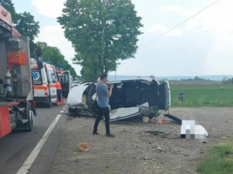 Accident frontal teribil, pe DN 15B, la Timişeşti. Un șofer de 78 de ani a murit. / Foto: Info Trafic 24, Facebook