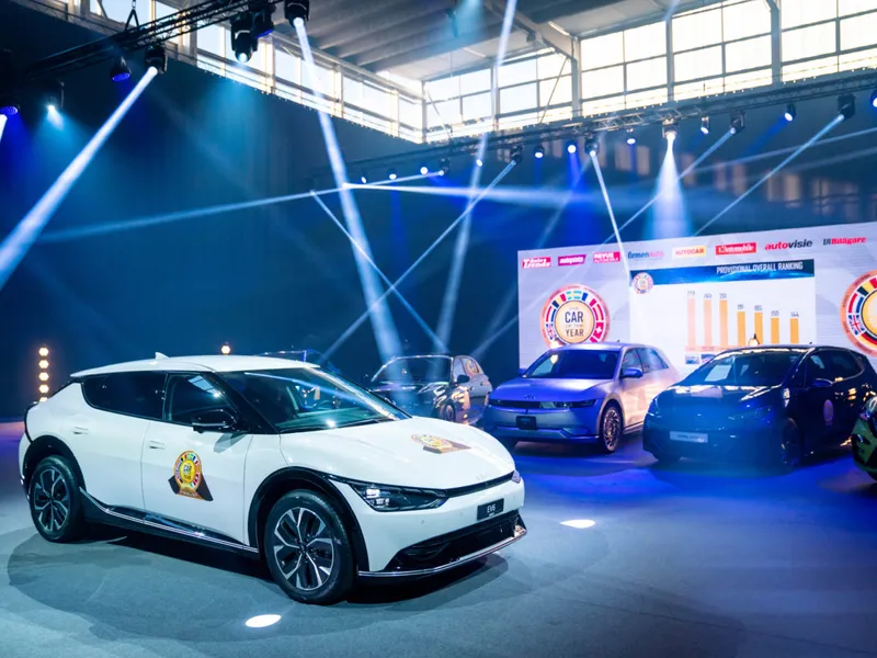 „Mașina Anului 2022” în Europa este Kia EV6. / Foto: Geneva International Motor Show, Facebook