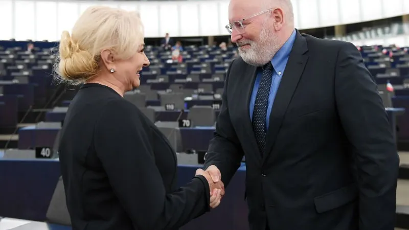 Dăncilă a fost agresivă în discurs, la Parlamentul European. Foto AFP