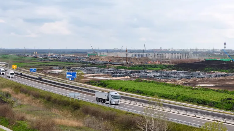 Cum se vede din satelit fabrica de mașini electrice a chinezilor de la BYD din Ungaria. Uriașă! - Foto: captură video