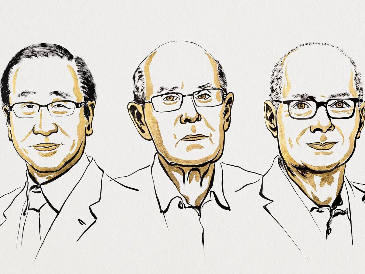 Susumu Kitagawa, Richard Robson şi Omar M. Yaghi - Foto: nobelprize.org