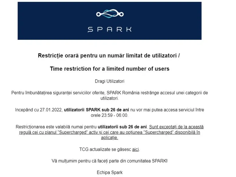 Operatorul de car sharing Spark îi consideră pe utilizatorii sub 26 de ani din România un pericol. / Foto: Facebook