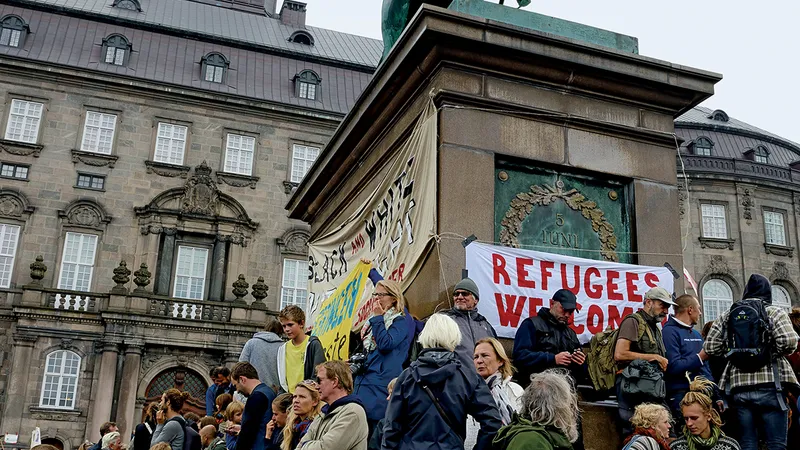 O demonstrație din 2016 din Copenhaga pentru susținerea refugiaților
