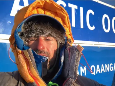 Vlad Pop, românul care a alergat 620 de km la -50°C pentru a ajuta 200 de copiii bolnavi de cancer - FOTO: Facebook/ Vlad Pop