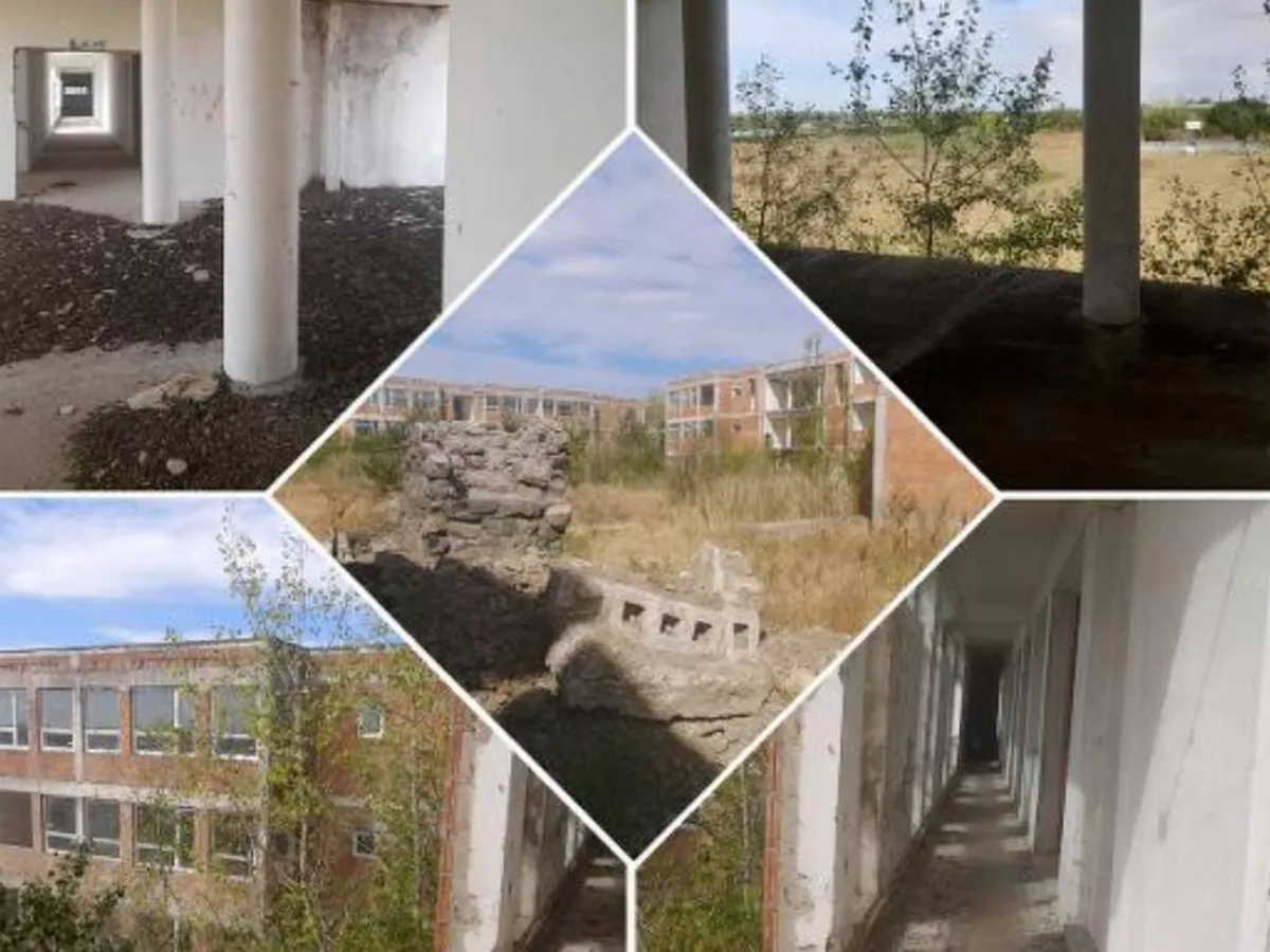 La marginea orașului Nădlac zace abandonat un proiect care trebuia să devină unul dintre cele mai mari campusuri școlare - Foto: hotarnews.ro