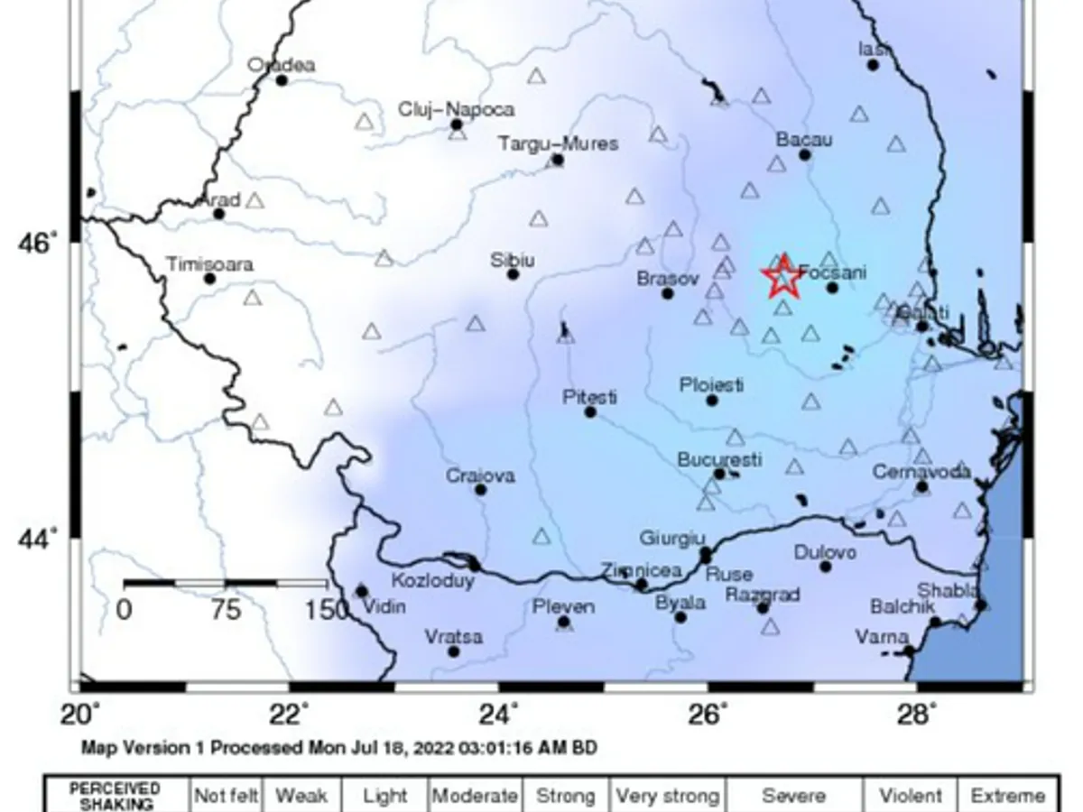 Un cutremur de 4,1 pe Richer s-a produs luni dimineață în Vrancea. S-a resimțit și în Capitală/FOTO: Facebook/INCDFP