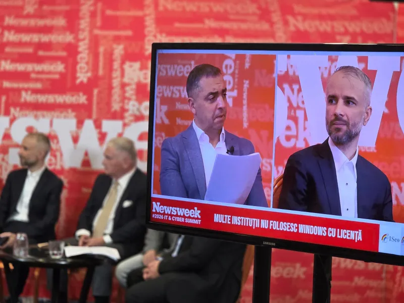 Alexandru Iordache, Manager 1 SEO Grup, la microfon &icirc;n timpul IT & Cyber Summit 2026 - Foto: Newsweek Rom&acirc;nia