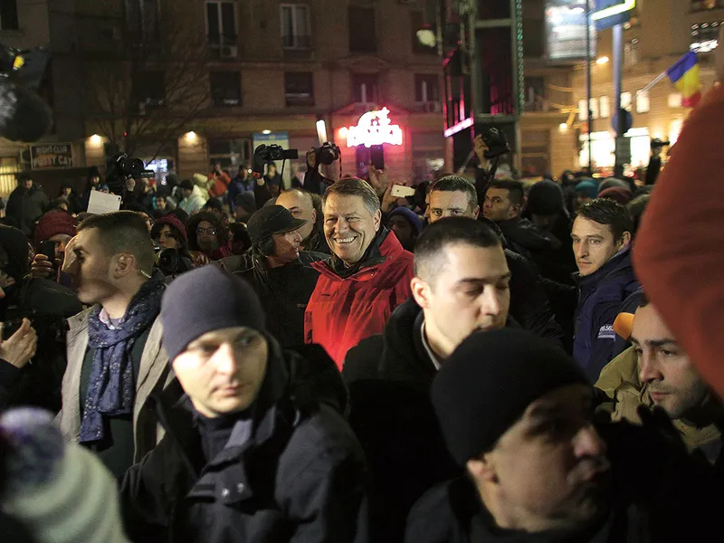 Klaus Iohannis a participat la protestul împotriva OUG privind grațierea și amnistia, duminică, 22 ianuarie 2017 - Foto: INQUAM PHOTOS/ Octav Ganea