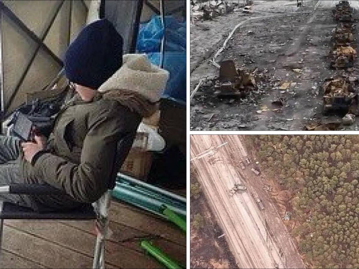 Un puști de 15 ani a ajutat Ucraina să distrugă o coloană de blindate rusești/FOTO: Colaj Newsweek