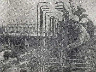Lucrări de construcție la Pajasul Victoriei în 1986 - 1987 - Foto: 1.bp.blogspot.com