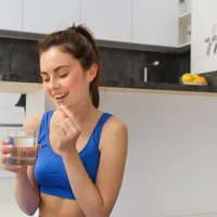 Femeie care are o capsulă cu vitamine în mână - Foto: Freepik (rol ilustrativ)