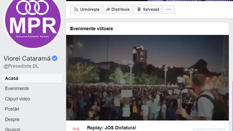 Cataramă organizează un protest pe 10 august Foto: Facebook / Viorel Cataramă