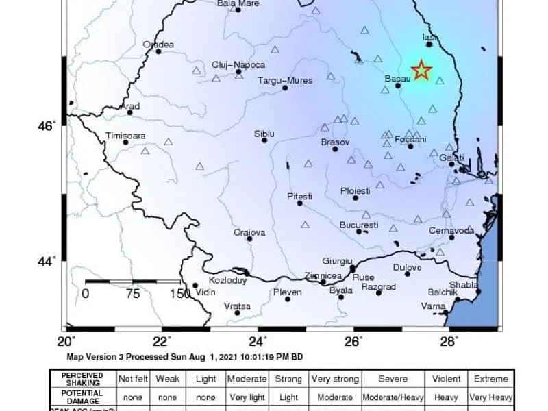 Seismul de magnitudine 4,1 s-a resimțit în București. FOTO: INFP.ro