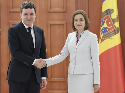 Preşedintele Republicii Moldova, Maia Sandu, susţine o conferinţă comună de presă cu preşedintele României, Nicuşor Dan, aflat în vizită oficială în Chisinău, pe 10 iunie 2025 - Foto: INQUAM PHOTOS / Octav Ganea