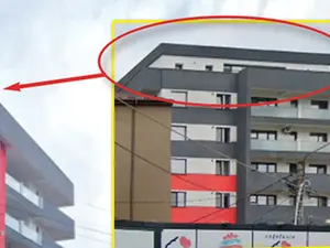 Uscătorul de pe bloc a devenit penthouse, într-un mare fel. Primăria verifică proprietarii reclamanţi - Foto: vremeanoua.ro