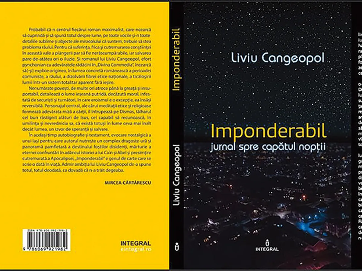 Romanul ❮❮ Imponderabil. Jurnal spre capătul nopții❯❯ este „în același timp autobiografie și testament”, spune Mircea Cărtărescu
