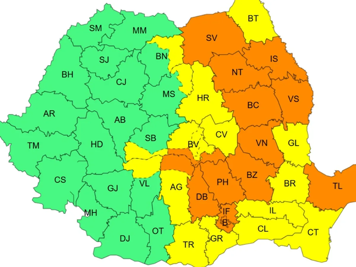 Hartă - foto: ANM