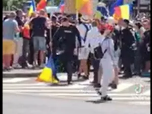 Foto: Jandarmul ar fi călcat din greșeală drapelul Sursa: Captură video TikTok