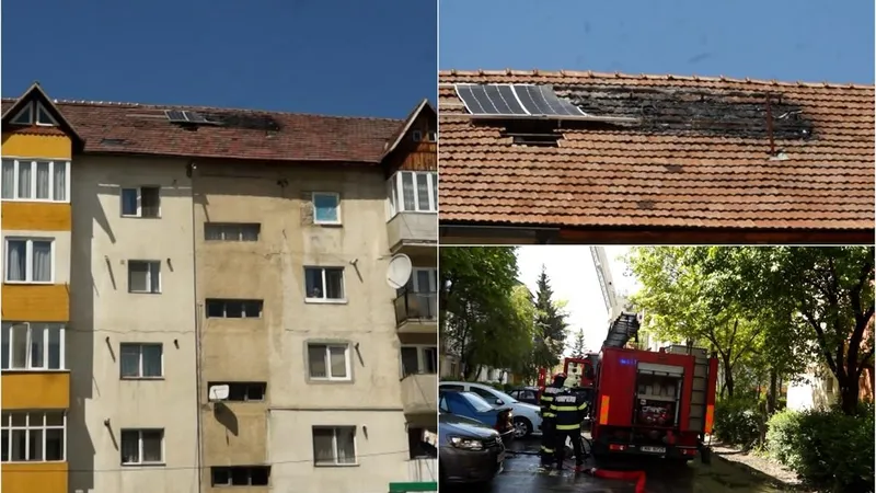 Un bărbat și-a montat singur panourile fotovoltaice pe bloc. Se putea produce o tragedie Foto: colaj foto observator
