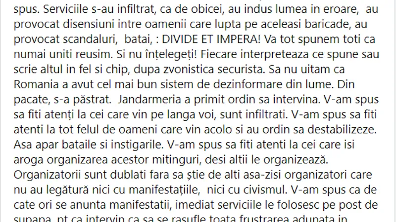 Apelul la revoltă al Dianei Iovanovici-Șoșoacă