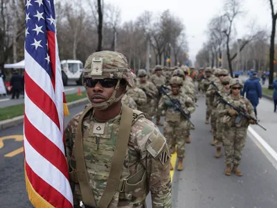 Militari amercani la parada militară de Ziua Națională a României, în București - FOTO Inquam Photos / George Călin