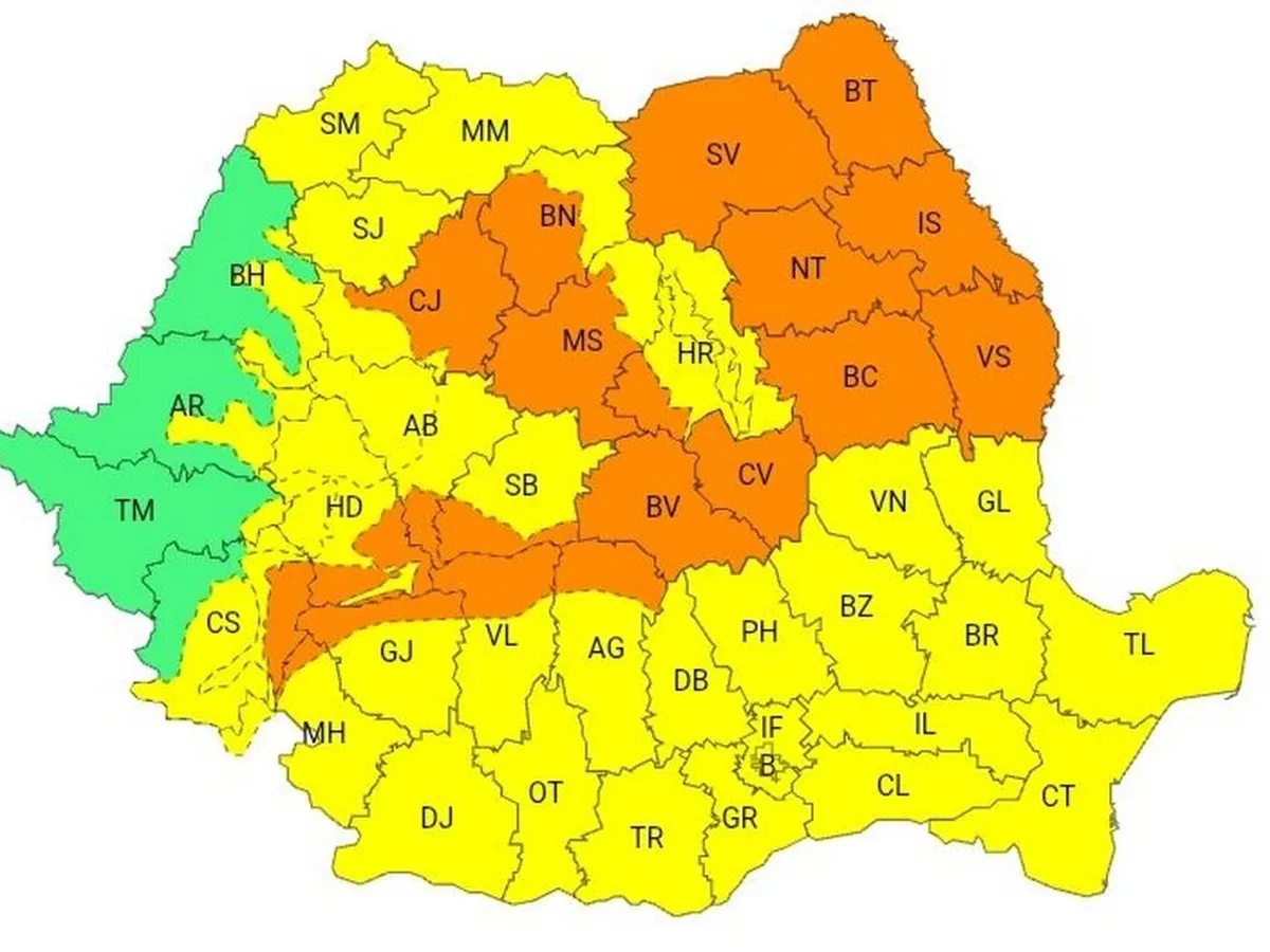 Cod Portocaliu de viscol - Foto: ANM