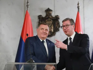 Milorad Dodik și președintele sârb Aleksandar Vucic-Foto: Profimedia Images