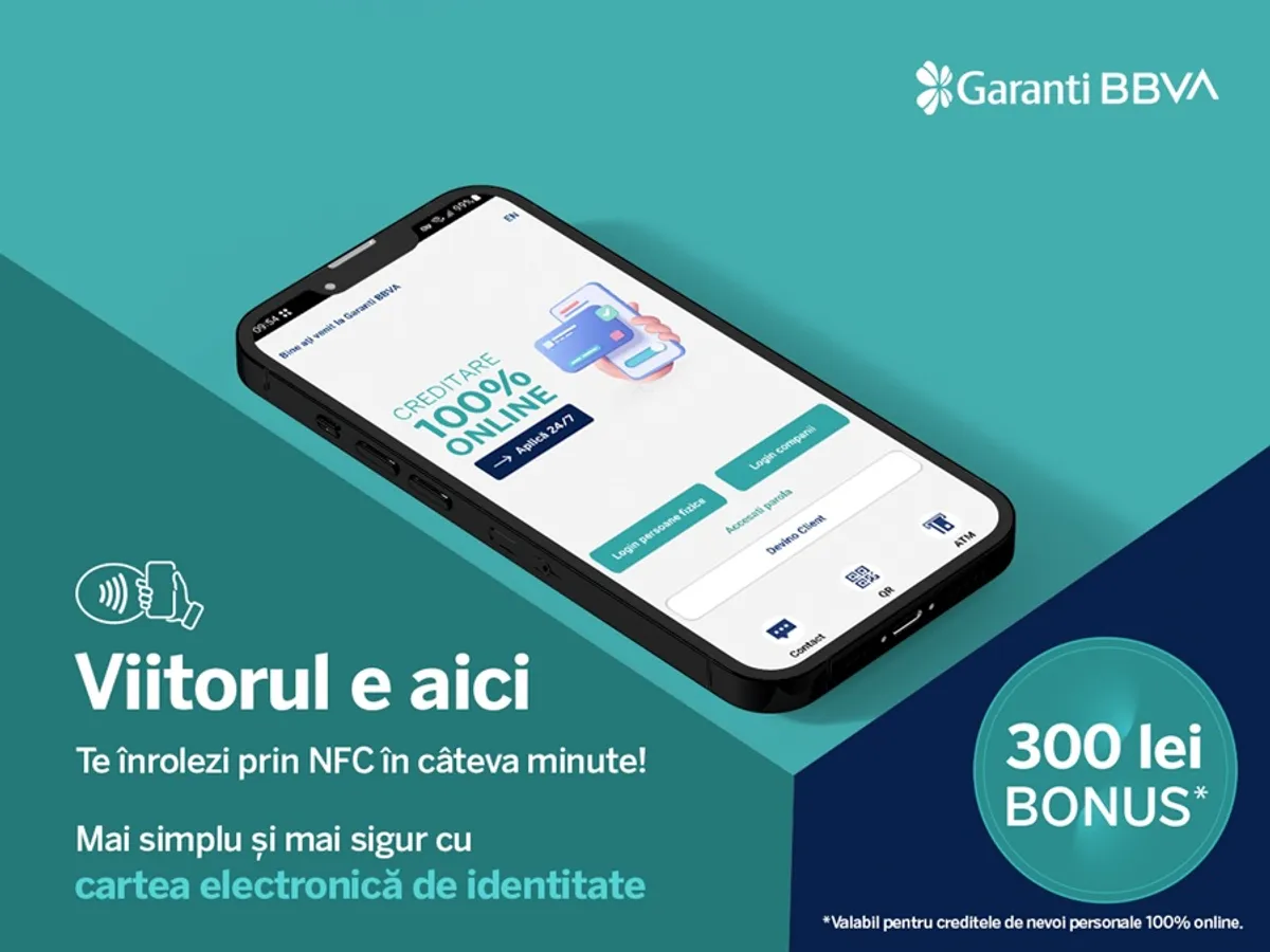 Garanti BBVA simplifică înrolarea digitală cu cartea electronică de identitate. Ce bonus iei în aplicație