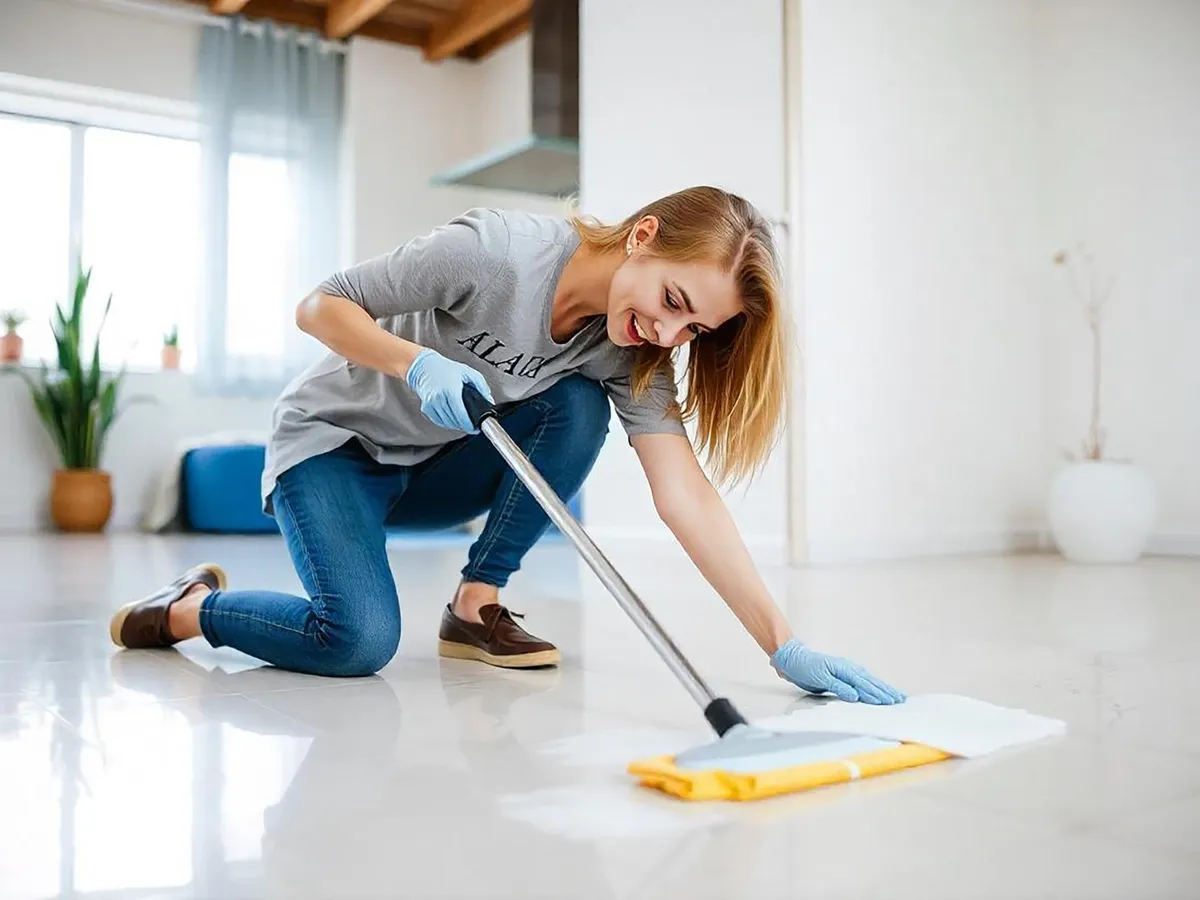 Femeie care curăță podeaua - Foto: Freepik (Imagine cu rol ilustrativ)