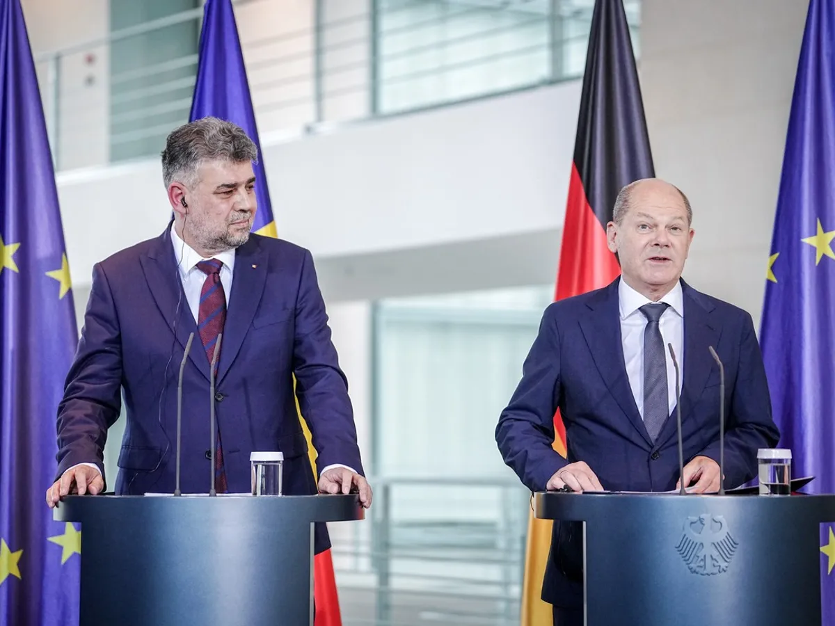 Ciolacu și Scholz - Foto: Profimedia Images
