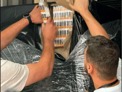 7.000.000 de țigarete descoperite într-un container în Portul Constanța. Toată marfa, confiscată - Foto: Proliția de Frontieră