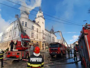 Incendiu la CJ Suceava. Sursă imagine: Facebook ISU Suceava