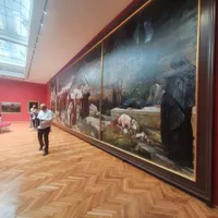 Pictura-record „Înmormântarea lui Christos”, de 52 metri pătrați, realizată de Feszty Árpád. - Foto: aradon.ro
