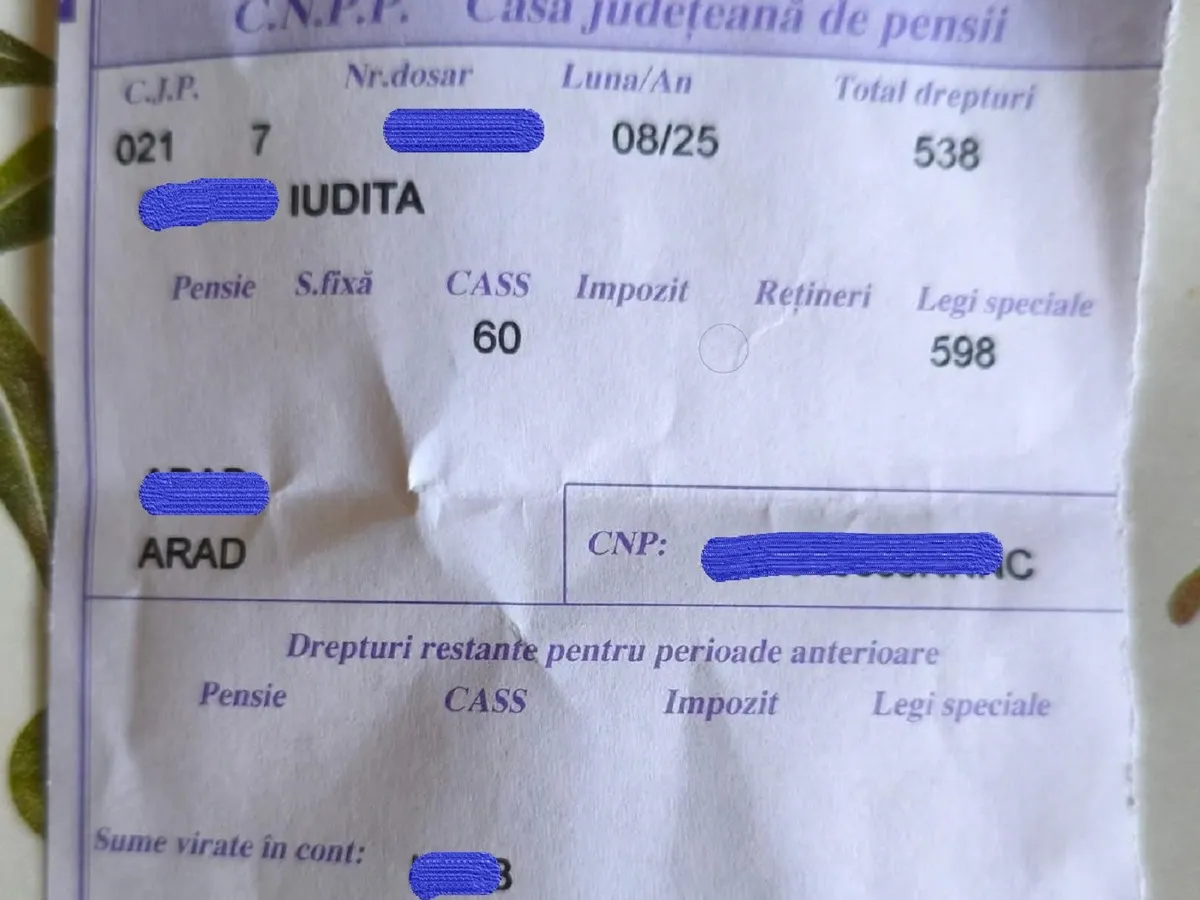 Talon de pensii - Foto: Arhiva