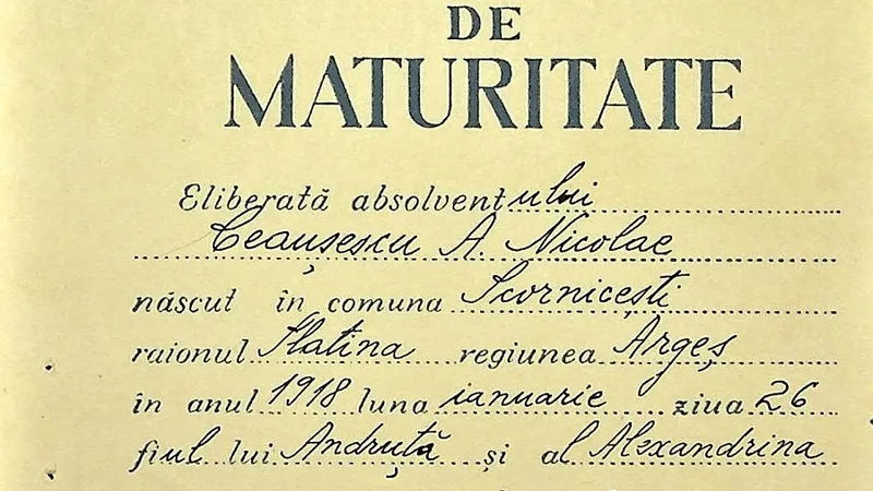 Nicolae Ceaușescu a dat bacalaureatul la 47 de ani