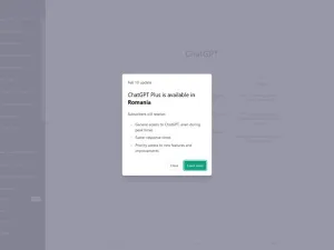 Abonamentul pentru ChatGPT în România costă 20 de dolari pe lună, la fel ca şi în alte ţări - Foto: captură Internet