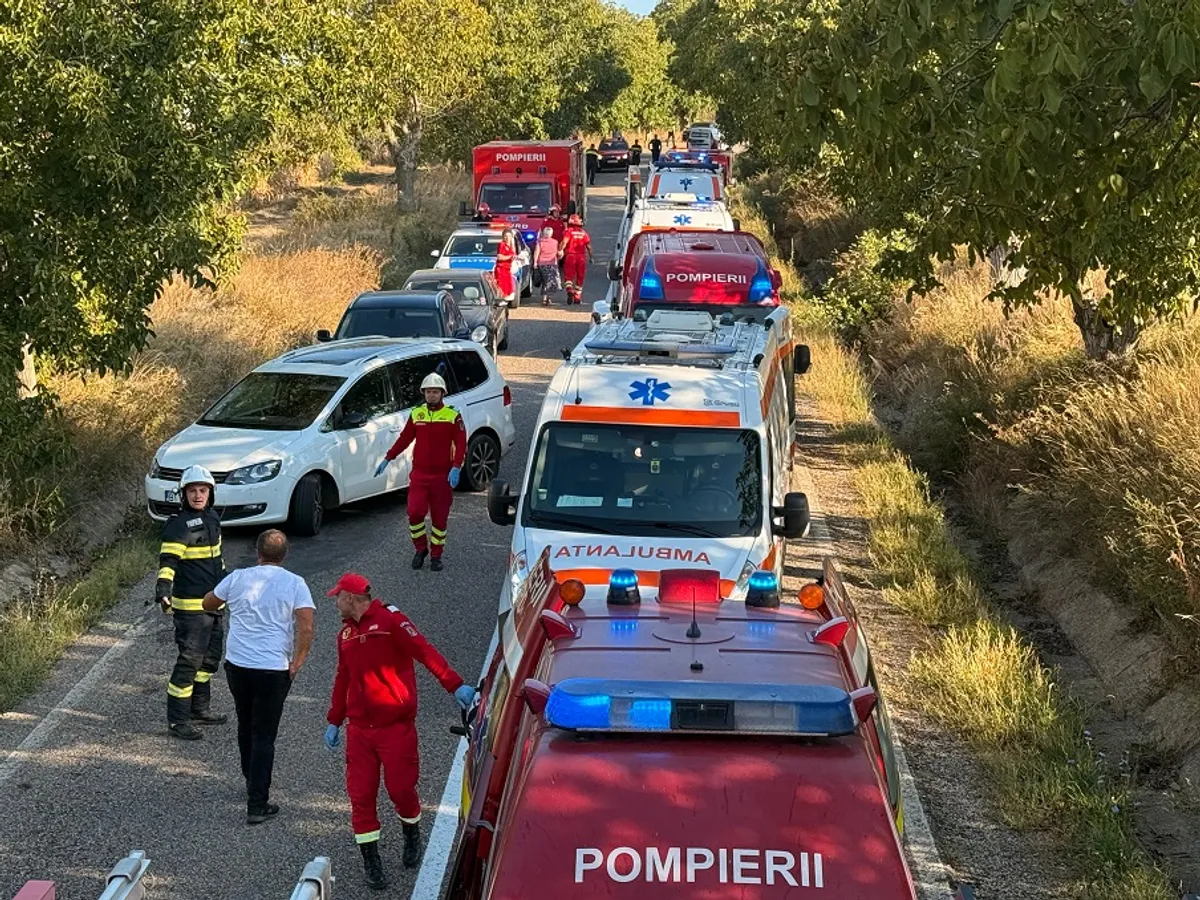 Accident grav pe DN 24 C în județul Botoșani - Foto: ISU Botoșani
